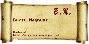 Burzu Magnusz névjegykártya